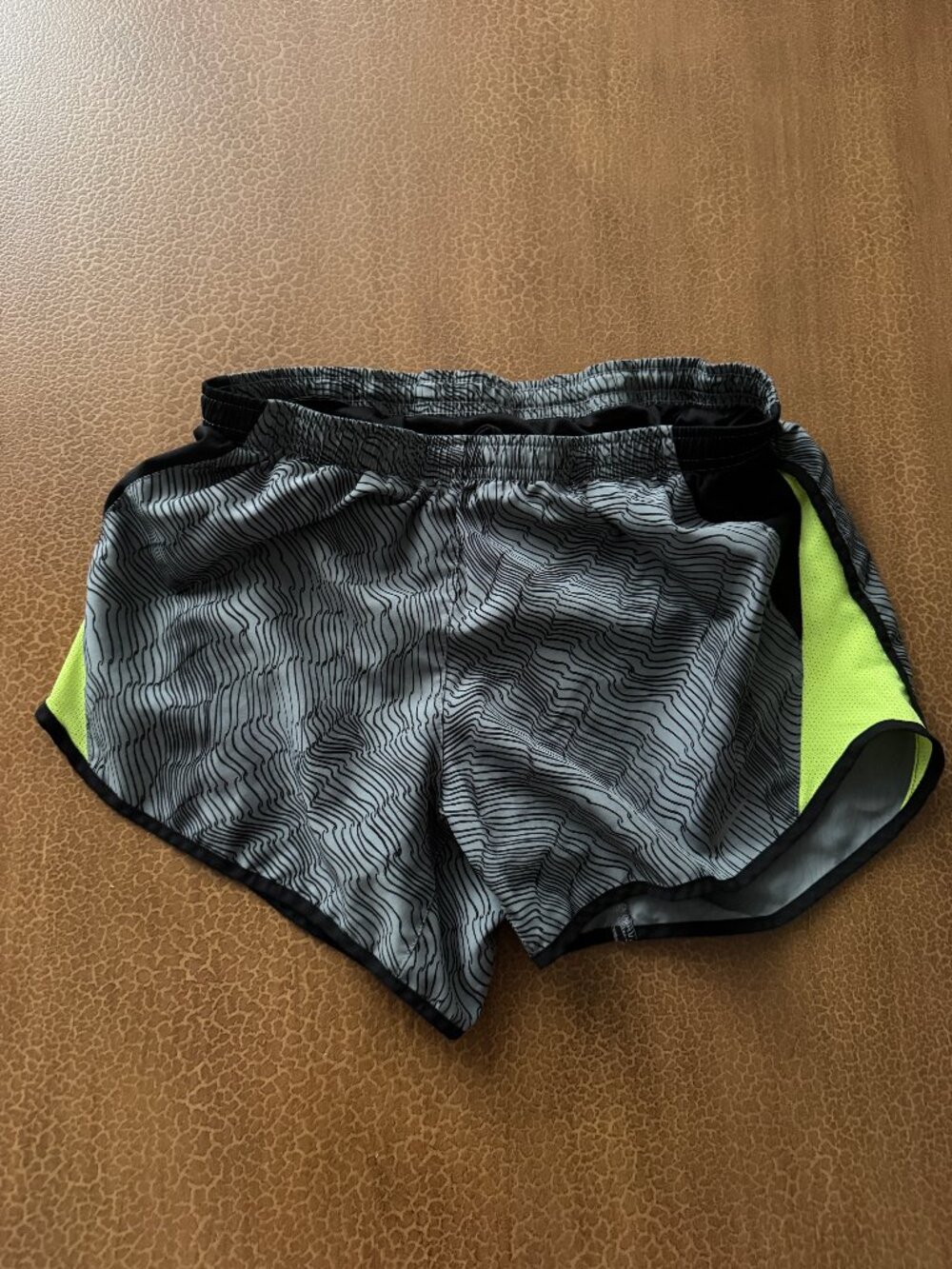 Nike Dri-Fit Running Short - Grey & Lime Green Size XS